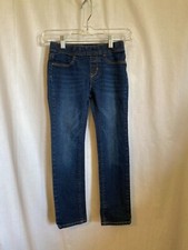 Old Navy Skinny Pull On Jeans Girls Sz M 8 Built In Tough Medium Wash Adjustable
