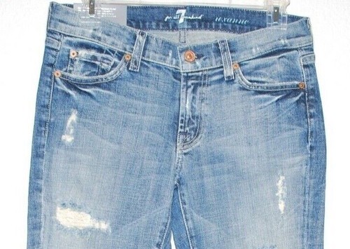 7 For All Mankind Women's Roxanne Classic Skinny Distressed Blue Size 27 - Bild 2 von 4
