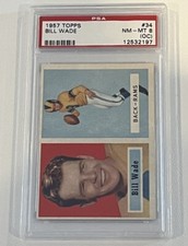 1957 Topps Bill Wade #34 PSA 8 NM-MT HOF Vintage Football Card Rams QB