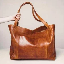Women Extra Large Soft Leather Handbag Casual Shoulder Shopper Bag Tote Handbag