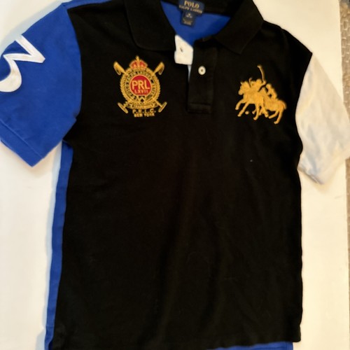 2pc Ralph Lauren Polo Shirts Boys Med 10-12 Blue Yacht Club Large Pony Embroid - Picture 5 of 7