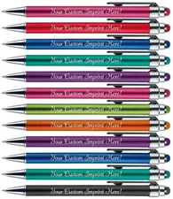 Assorted bright lights Custom Personalized stylus Pens Imprinted name ink pens. 