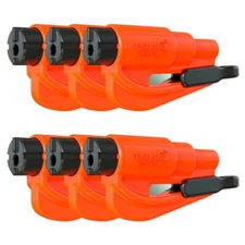  resqme® Car Escape Tool - Orange, 6 pack, Seatbelt Cutter / Window Breaker