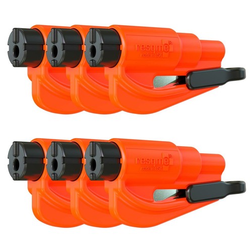  resqme® Car Escape Tool - Orange, 6 pack, Seatbelt Cutter / Window Breaker - Bild 1 von 8