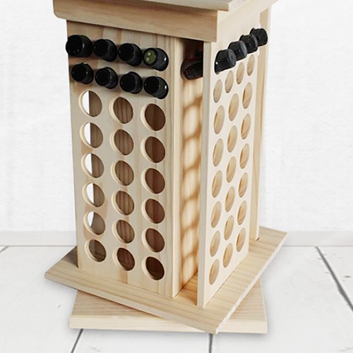104 slots 8-Tier Rotating Wood Essential Oil Perfume Display Rack Stand Holder - Picture 4 of 14