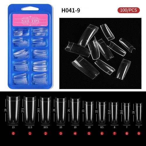 100X Fake Nail Transparent French Nail Tips Water Drop Full/Half Coverage Nail ↷ - Picture 21 of 43