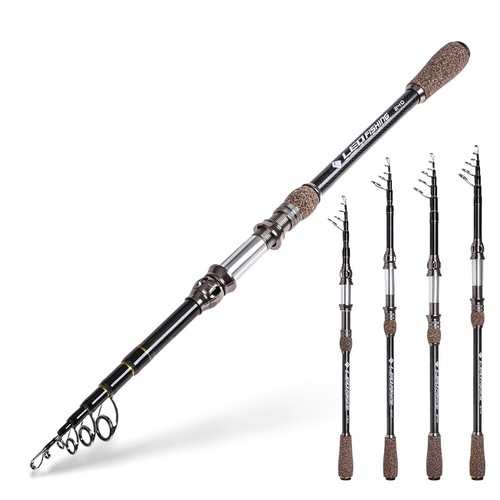 1.8m / 2.1m / 2.4m / 2.7m Telescopic Carbon Fishing Rod Ultralight Travel S6E3 - Picture 8 of 11