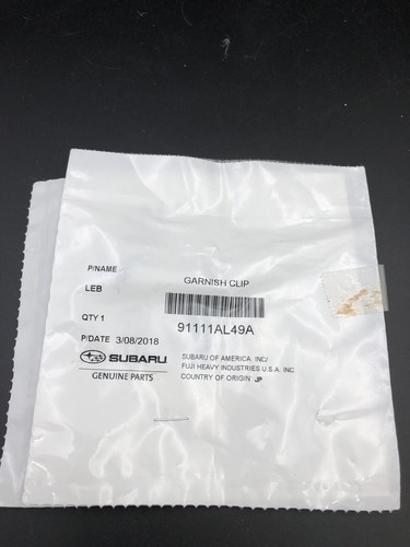 OEM NEW 2016-2019 Genuine Subaru Outback Lower Molding Clip Grommet 91111AL49A - Bild 1 von 3