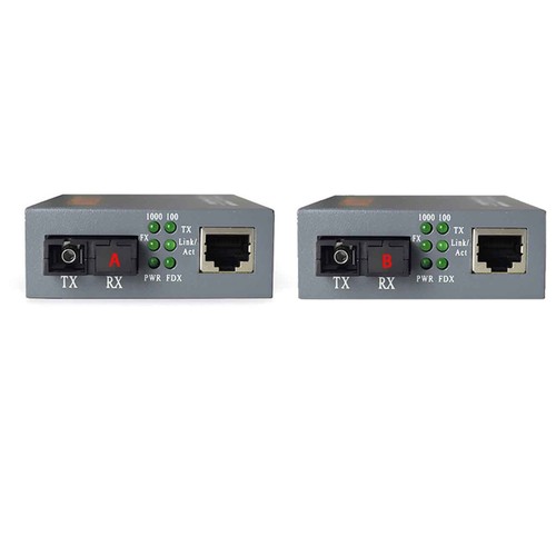3km Gigabit Single Fiber SC Port Optical Media Converter Adapter 10/100M/1000M e - Afbeelding 2 van 12