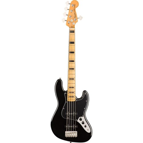 Squier Classic Vibe 70s 5-String Jazz Bass, Black, Maple Fingerboard - Picture 1 of 7
