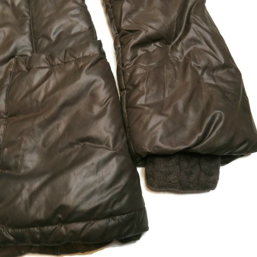 Giacca Mackage donna media pelliccia di procione cappuccio marrone invernale lana bordo pelle - Foto 6 di 12