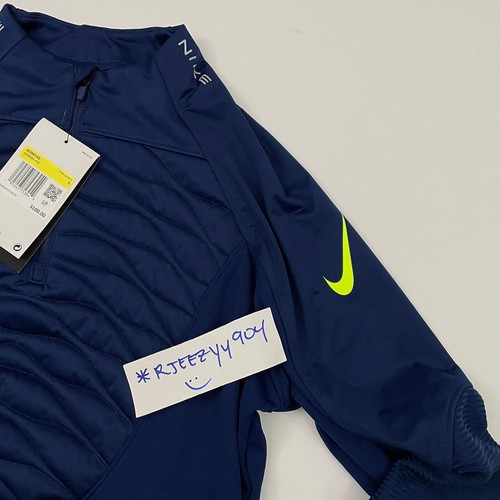 $100 Womens Size S Nike Soccer Therma FIT 1/4 Zip Winter Warrior DD0694-492 Blue - Picture 4 of 10
