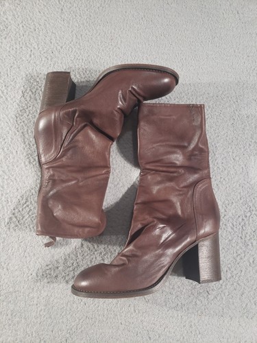 Free People Elle Block Heel Boot US 11 EU 41 Chocolate Leather $198 Retail NWT - Picture 5 of 15