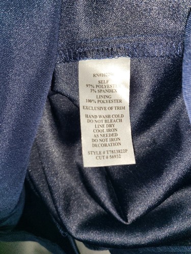 Dress Size 10 Petite Blue Sleeveless Knee Length White Beaded Neckline New Tag - Picture 14 of 24
