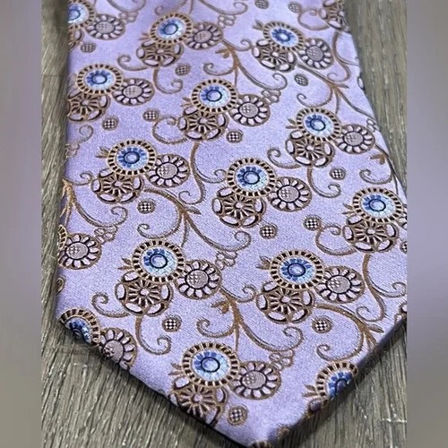 Ermenegildo Zegna Pastel Blue Floral Paisley Made in Italy 100% Silk Lux Tie EUC - Picture 3 of 11