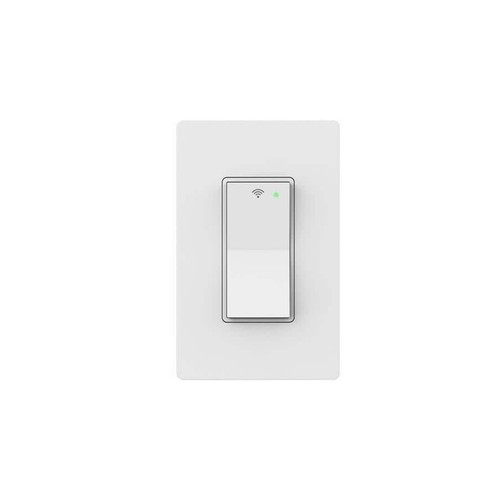 Interruptor de luz inteligente blanco de un solo polo de 15 amperios con Wi-Fi alimentado por Hubspace paquete de 1 - Imagen 2 de 7