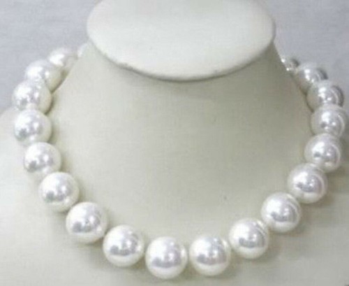 Schöne seltene 8mm-20mm weiße Südsee Muschel Perle Runde Perlen Halskette 18" AAA - Bild 8 von 12