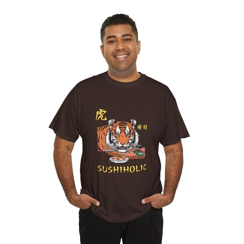 Tiger Sushi Lover T Shirt Japanese Cousin Food Funny Roll Rice Tee Flashlander - Picture 82 of 146