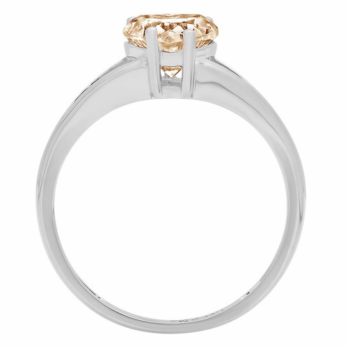 1Ct Heart Cut Natural Morganite Solitaire Engagement Ring, 14K White Gold - Picture 9 of 11