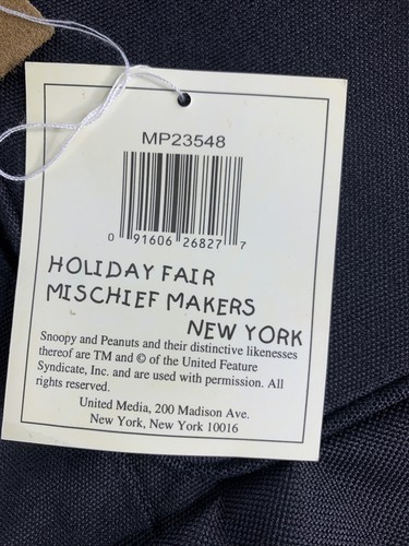 Holiday Fair Mischief Makers New York 90’s Snoopy Peanuts Backpack Leather Trim - Picture 5 of 12
