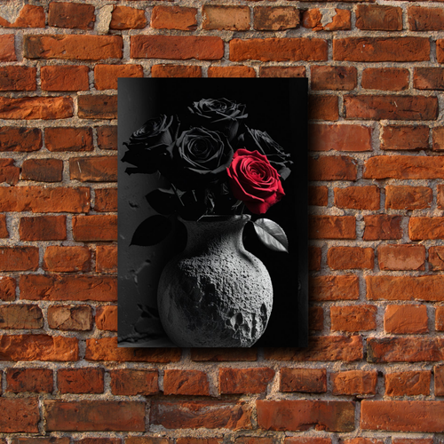 Red and Black Rose Canvas Wall Art – Gothic Floral Photography – Dark Romantic - Picture 44 of 45