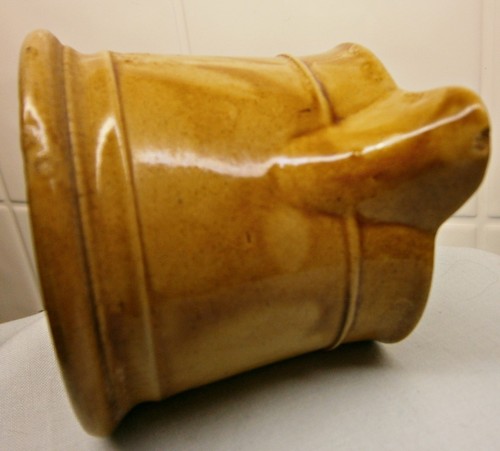 Antik 1800er gelbe Ware Keramik primitives Steinzeug englischer Krug Milchkännchen - Bild 6 von 11