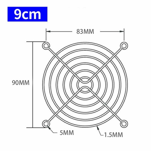 2PC Para 40MM 50MM 60MM 70MM 80MM 90MM 120MM Ventilador Rejilla Protectora Metálica - Imagen 11 de 12