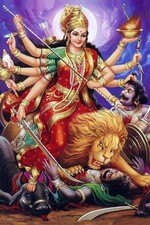 @ Indian Traditional Goddess Durga Ambe Waterproof Poster 316Gm M684