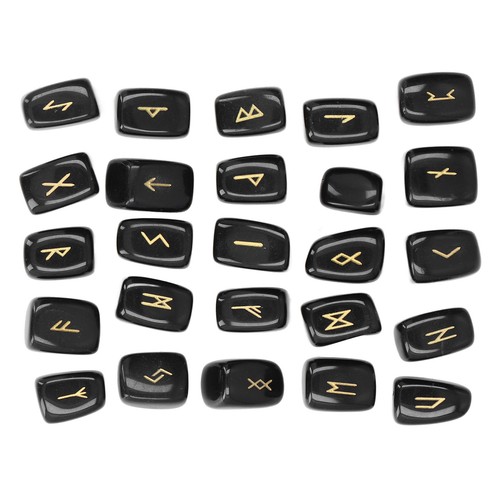 Rune Stones Ancient Rune Fine Workmanship Obsidian Material Runes Set Decor Part - Picture 12 of 12