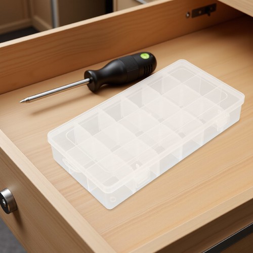  Caja de almacenamiento de componentes transparente de 18 rejillas 6 piezas, organizador divisor extraíble para pequeños - Imagen 12 de 12