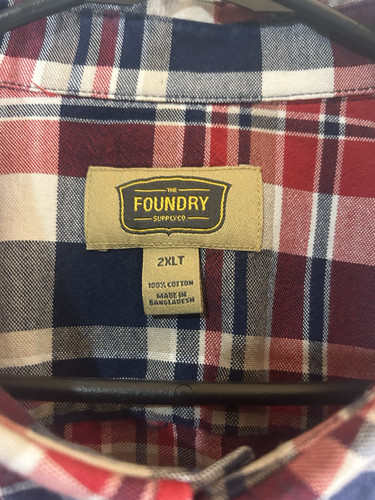 Foundry Herren Big&Tall Größe 2XLT Kurzarmhemd mit Knopfleiste - Bild 2 von 4