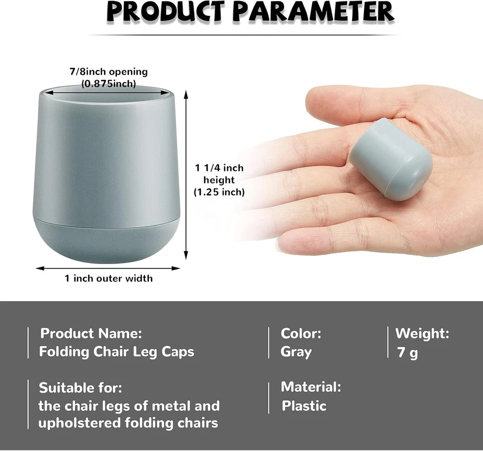 Tapas para patas de silla plegables de 7/8 pulgadas 36 piezas tapas de plástico de alta resistencia para extremos de silla no Foto 2 de 4