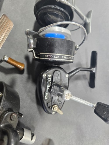 Lote de 5 carretes giratorios vintage-varias marcas *algunas asas faltan - Imagen 6 de 7