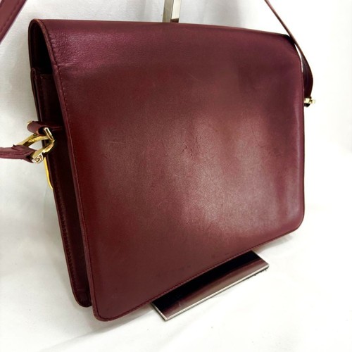 Must de Cartier borsa busta autentica patta tracolla messenger logo oro rosso - Foto 8 di 16
