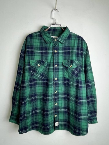 Eddie Bauer Workwear Heavy Flannel Plaid Shirt Green Navy Foreman Fit Size XL - Bild 1 von 11