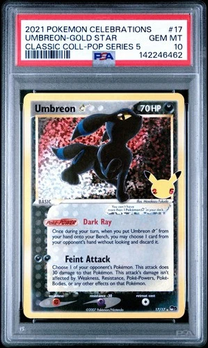 Pokémon TCG Umbreon Star #17 Celebrations Holo Card PSA 10