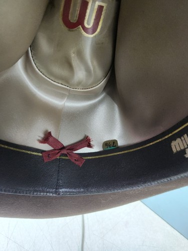 MILLER BROS VINTAGE COWBOYHUT 3X BIBER 7 3/8 BRAUN GROSS DAKOTA KRONE - Bild 10 von 13