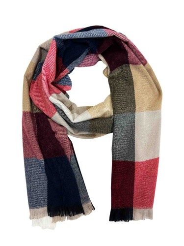 XXL Herbst Karo Schal Winter Schal Stola Tuch Übergangsschal Wolle mit Fransen - Bild 17 von 34