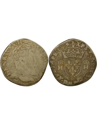 France Henri II - Teston Argent, 5e Type - 1554 M Toulouse - Photo 1/3