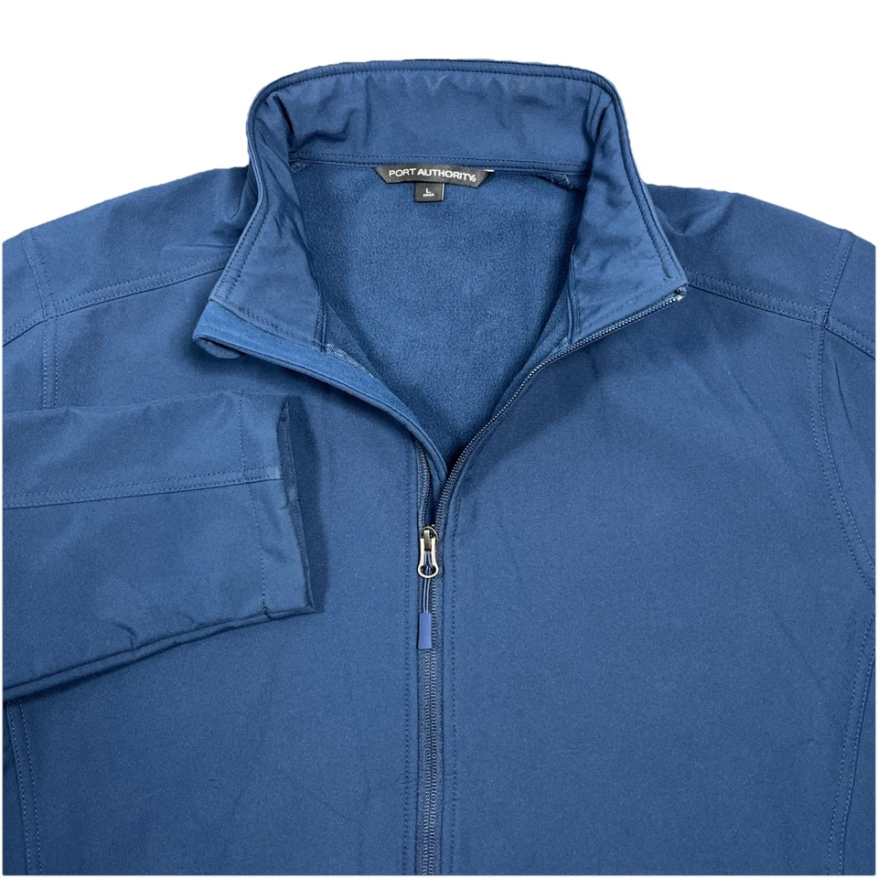Port Authority J317 Mens Core Soft Shell Full Zip Fleece Jacket Navy Blue Large - Image 4 of 4