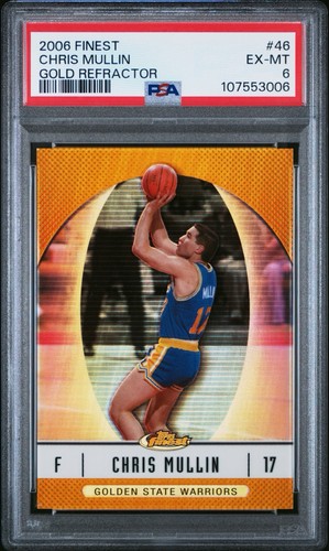 2006-07 Topps Finest Basketball Chris Mullin #46 Gold Refractor /50 PSA 6 HOF - Picture 1 of 2