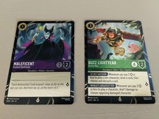 Disney Lorcana Maleficent Buzz Lightyear Disney Parks Promo Cards