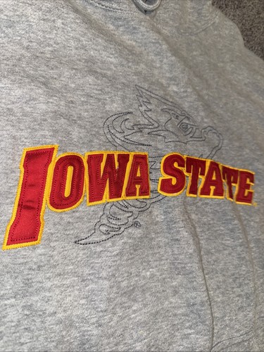 Vintage Iowa State Cyclones Y2K Embroidered Hooded Sweatshirt Adult XL Excellent - Picture 3 of 7