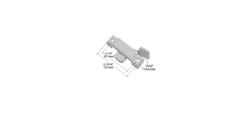 Gray Sliding Window Lock with 2-1/4" Screw Holes and 3/8" Latch Projection - Picture 3 of 5
