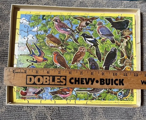 Vintage Wooden Puzzle Victory Bird Watching Made In England - Picture 4 of 9