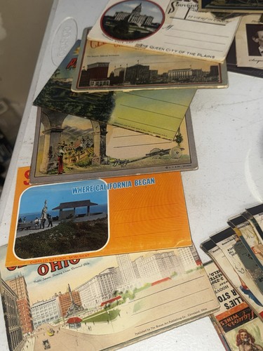 Antiguo cajón chatarra lote monedas motocicletas indias abrecartas tarjetas postales vintage - Imagen 8 de 10