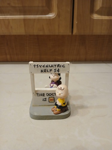 Peanuts Westland Giftwear #8346 PSYCHIATRIC HELP Chuck & Lucy Skulptur Figur