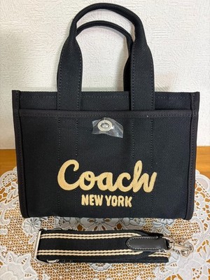 COACH Cargo Shoulder Bag Tote Bag 26 Canvas CP164 Black Outlet New Japan