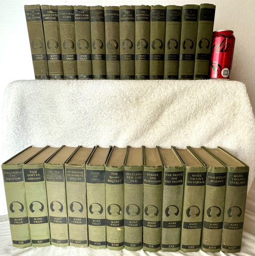 COMPLETE WORKS OF MARK TWAIN ANTIQUE 24 VOLUME HARDCOVER BOOK SET 1924 HARPER - Picture 15 of 23
