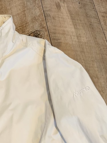 Musto Jacket Mens Small White Cream Coat Sailing Vintage Style - Picture 12 of 14